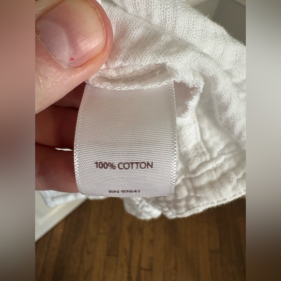 Pure Jill White Textured Cotton Pullover – Size 3X – Beachy Funnel Neck Tunic - Picture 8 of 12